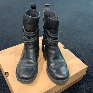 Flat Black Combat Booties